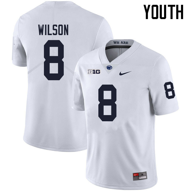 Youth #8 Marquis Wilson Penn State Nittany Lions College Football Jerseys Sale-White - Click Image to Close